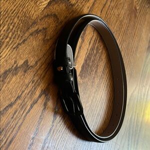 Women’s Black Leather Belt, approximately 4’ total length (see photo/video) new